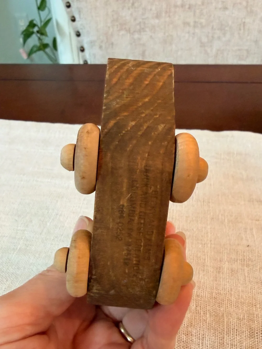 Vintage Handmade Wooden Duck Car Toy